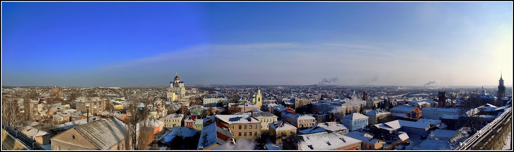 Панорама города Елец в мороз -25