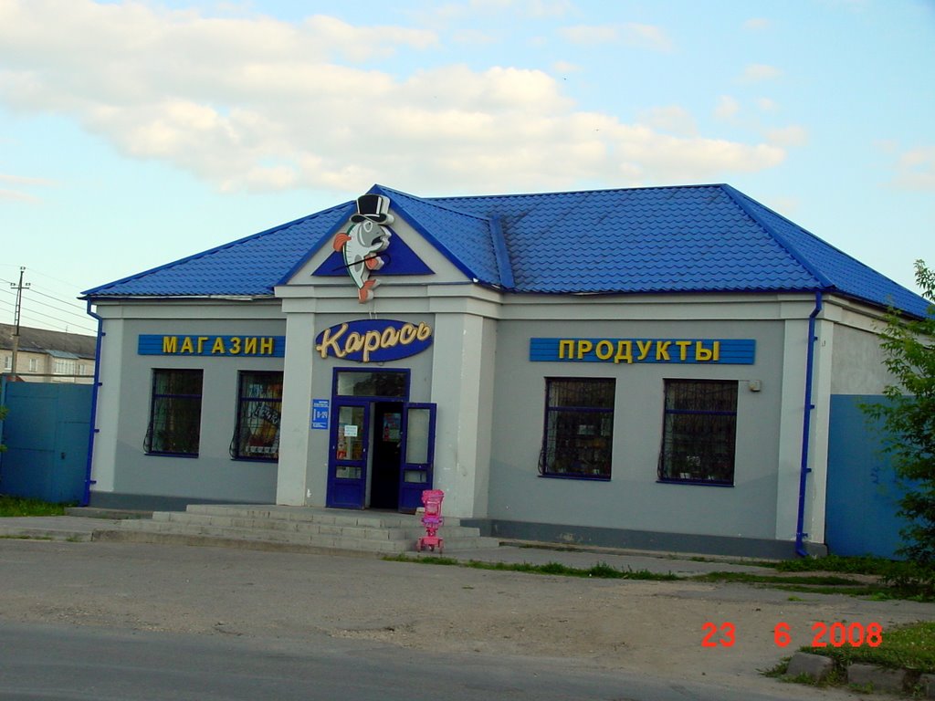 Изуродованный магазин Карась.