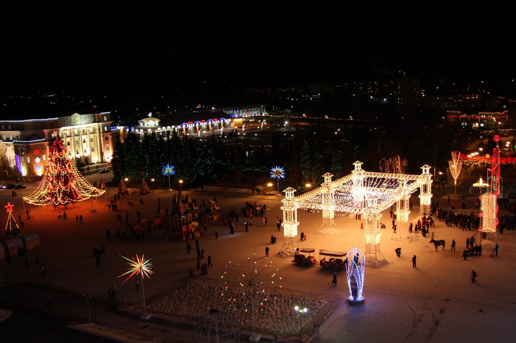 Saransk, Holiday illumination of Soviet square