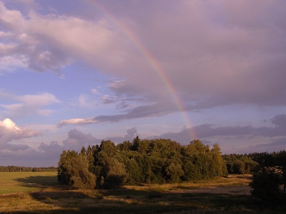 Rainbow over cemetery near Arkhangelskoe