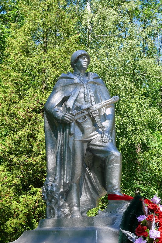 Братская могила в городском парке г.Высоковска. Захоронено 85 человек. Скорей всего это умершие от ран в ППГ №676 в декабре 1941-январе 1942 г.г.