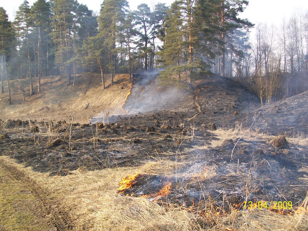 Кто-то поджигает траву.