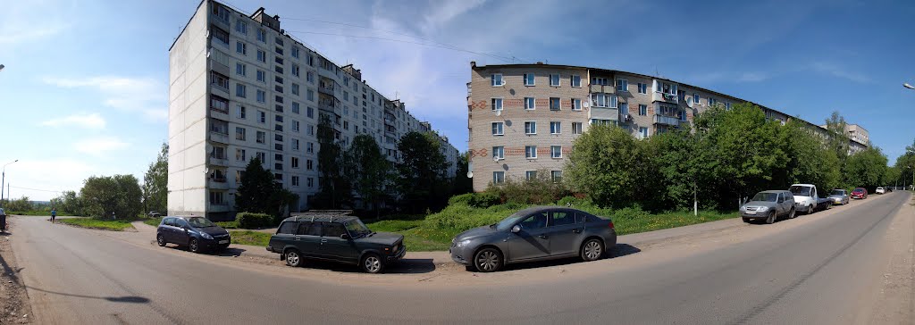 панорама конца улийы Дачная. Дома 3 и 5.