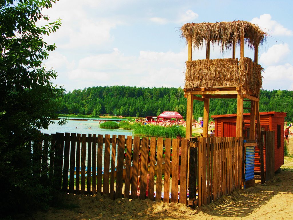 Подмосковная Швейцария, пляж на карьере в Лыткарино, Московской обл., Russia.