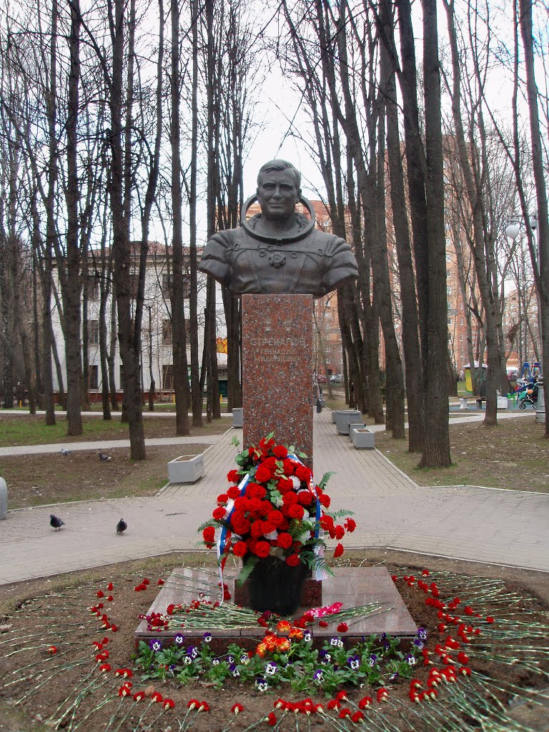 Monument to cosmonaut Gennadi Strekalov