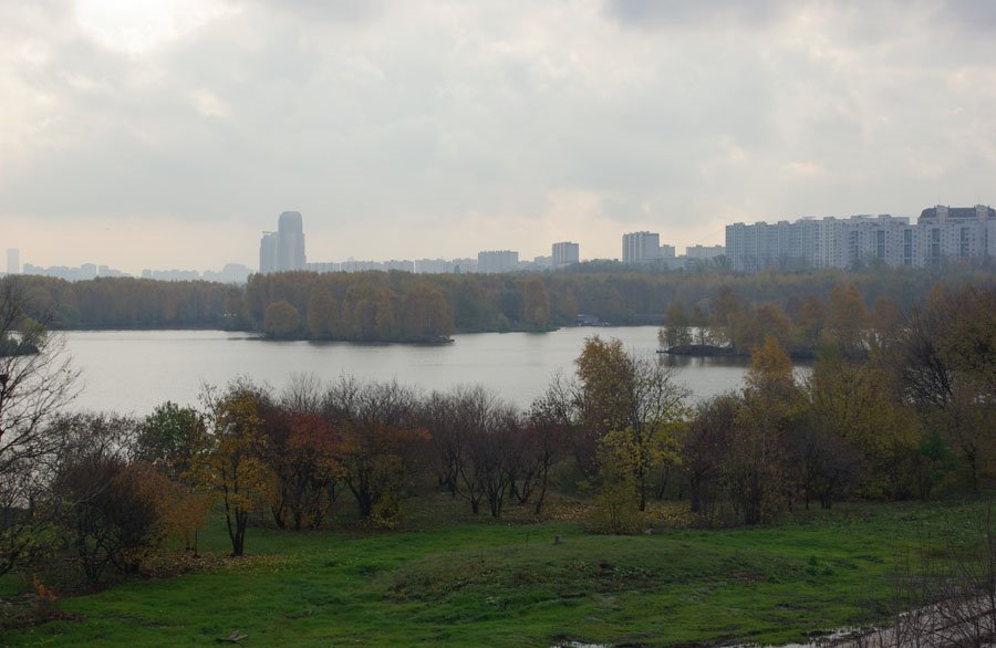 Вид на Строгинскую пойму Москва-реки, город / View of the Stroginskaya flood-lands of the Moskva river and the city (21/10/2007)