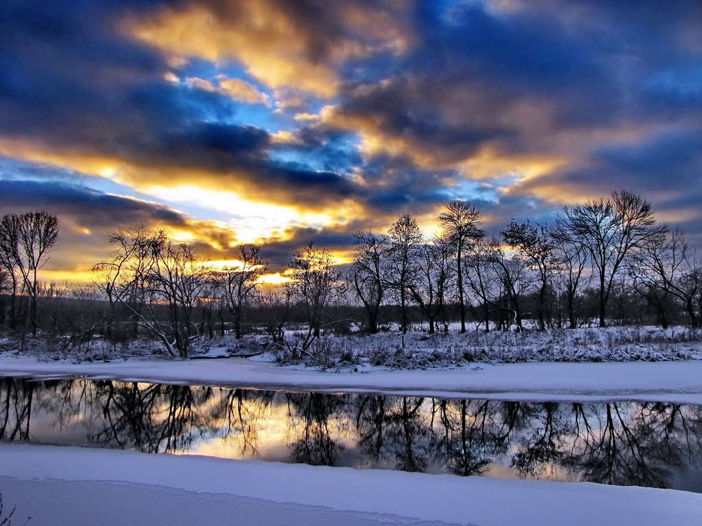 Sunset over River Klyazma