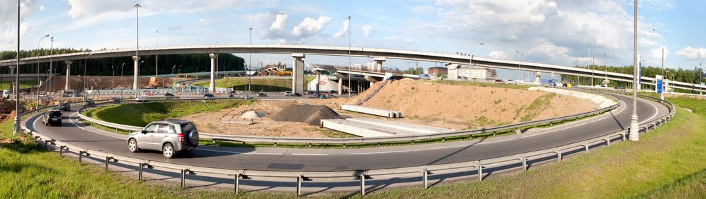 Панорама развязки на Новой Риге
