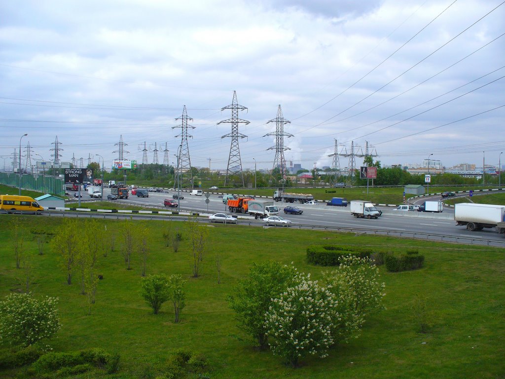 Вид с перекрёстка Боровского ш. и МКАД на северо-запад Москвы