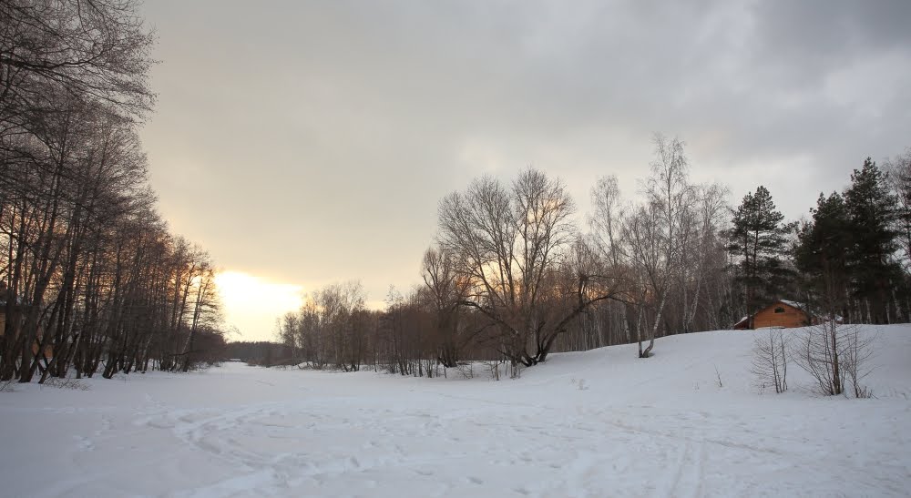 зимним пасмурным днем