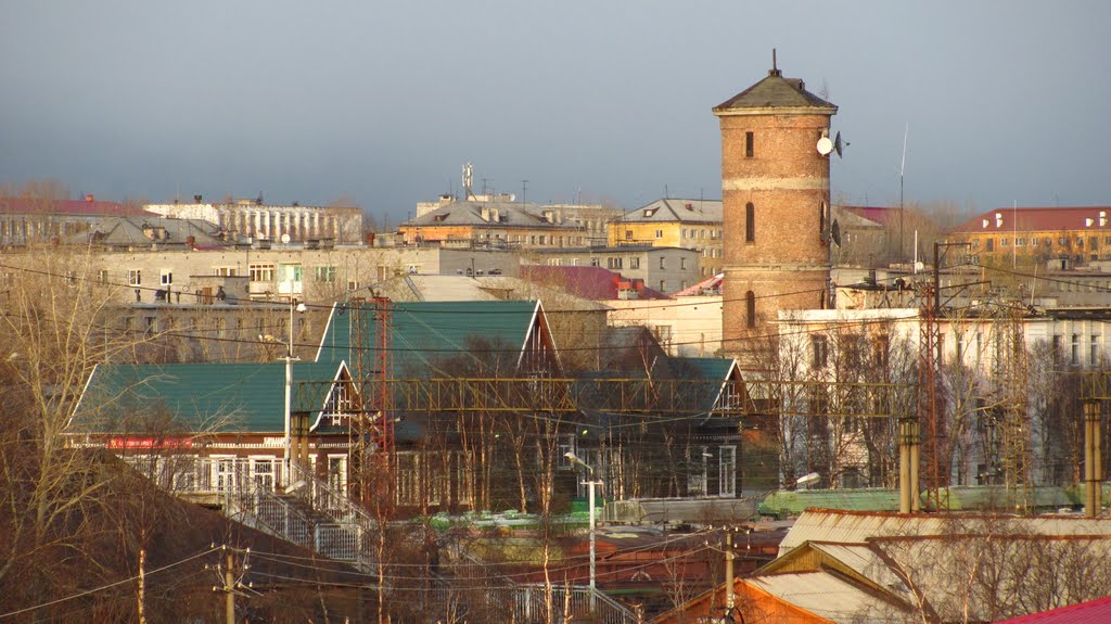 Kandalaksha railway station and water tower