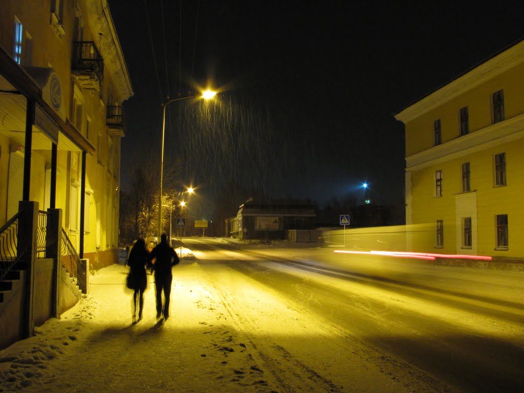 Snowstormy in the town