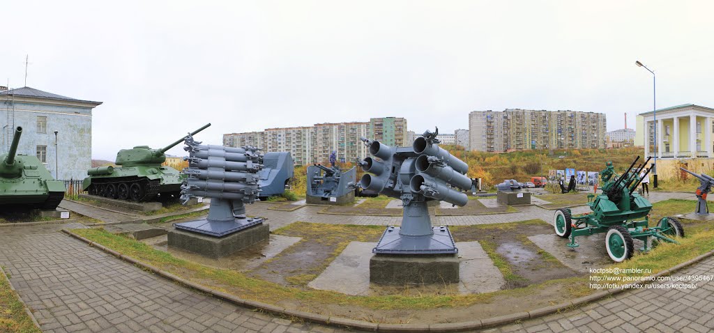 Панорама г. Полярный - Музей военной техники - Panorama of the Polyarny. museum of military equipment