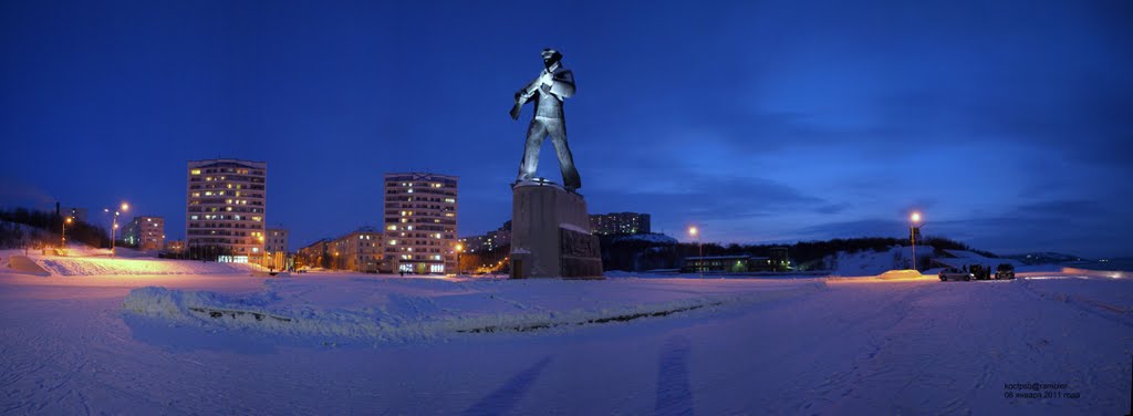 Панорама Североморска. Памятник Героям-Североморцам "Алеша" - Panorama Severomorsk. Monument to Heroes-Severomortsam of "Alesha"