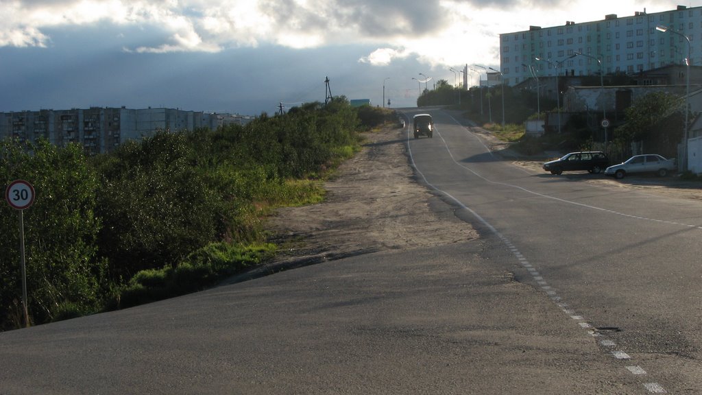 Подъем, въезд в город