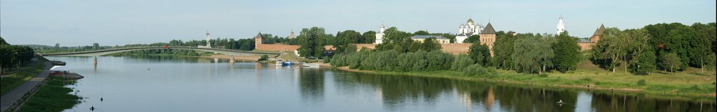 панорама Новгорода с моста Александра Невского