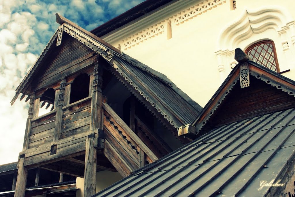 Novgorods Fort. Wooden Interior Decoration.