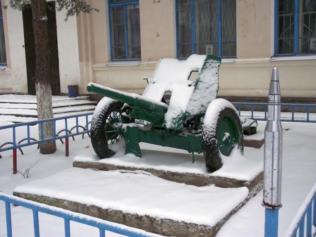 Пушка у школы