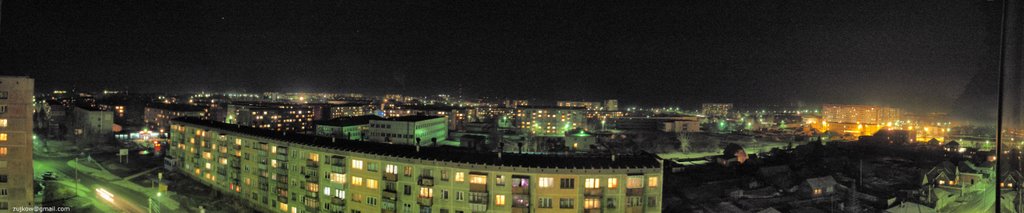 Ночная панорама Искитима, вид с дома №46 Индустриального микрорайона
