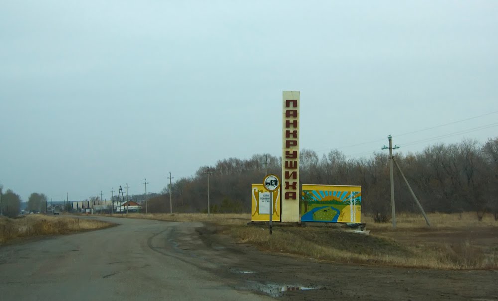 Въезд в Панрушиху со стороны Славгорода