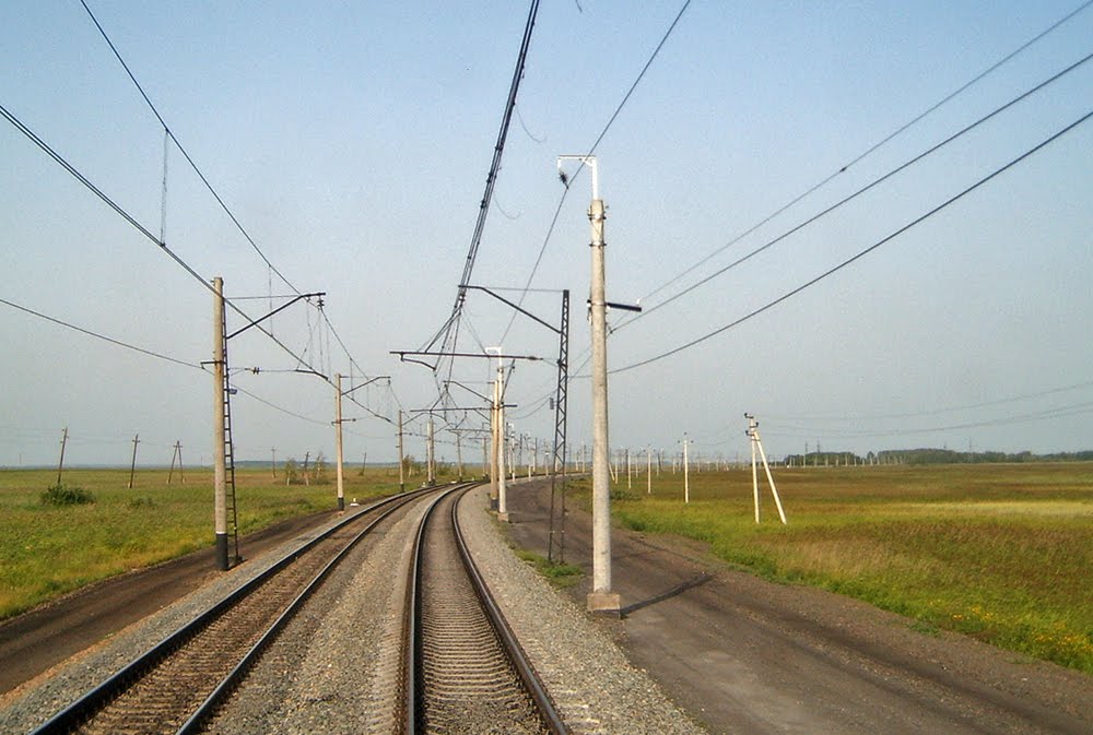 между о.п. Большедорожье и Чулымом, вид на запад, 2006 г.