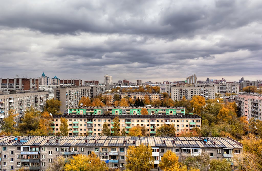 Soviet-built residential district, Novosibirsk Center  (please enlarge!) / Жилые кварталы советской постройки