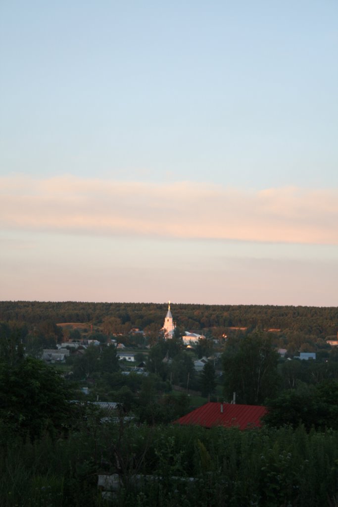 Sunset over Vadinsk. Monastery