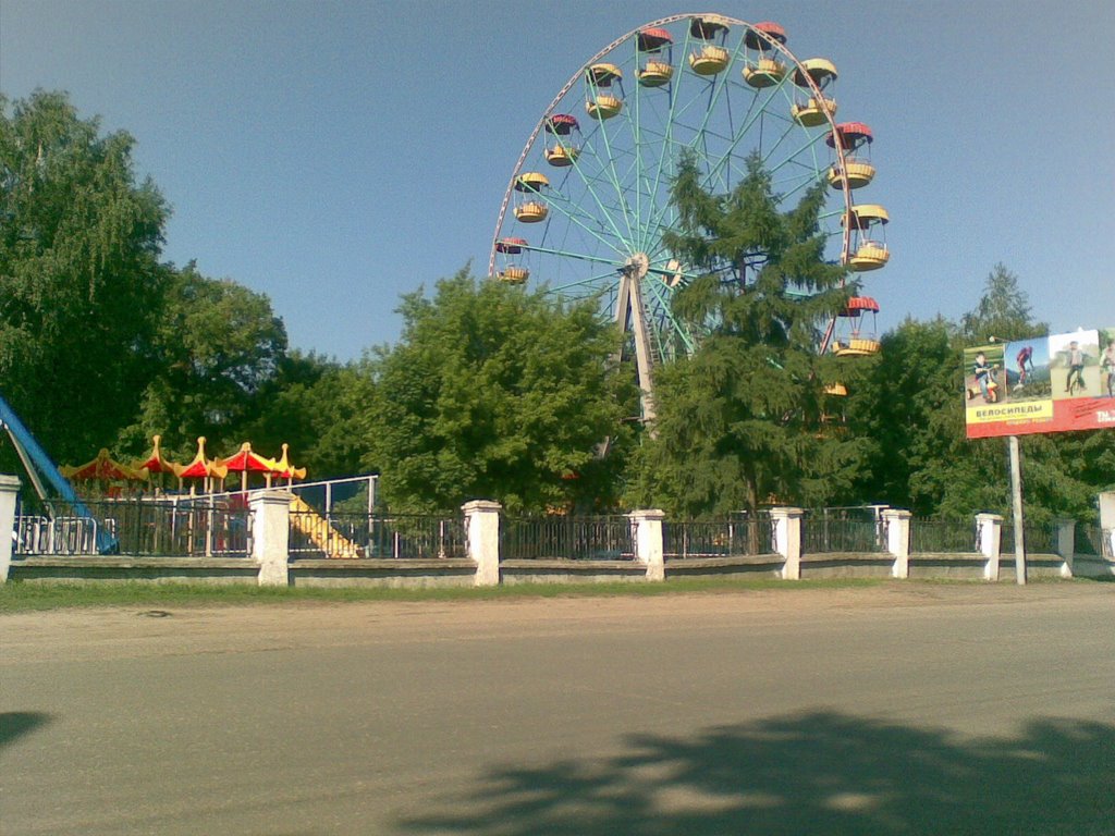 колесо обозрения в городском парке (вид с ул. Кирова)
