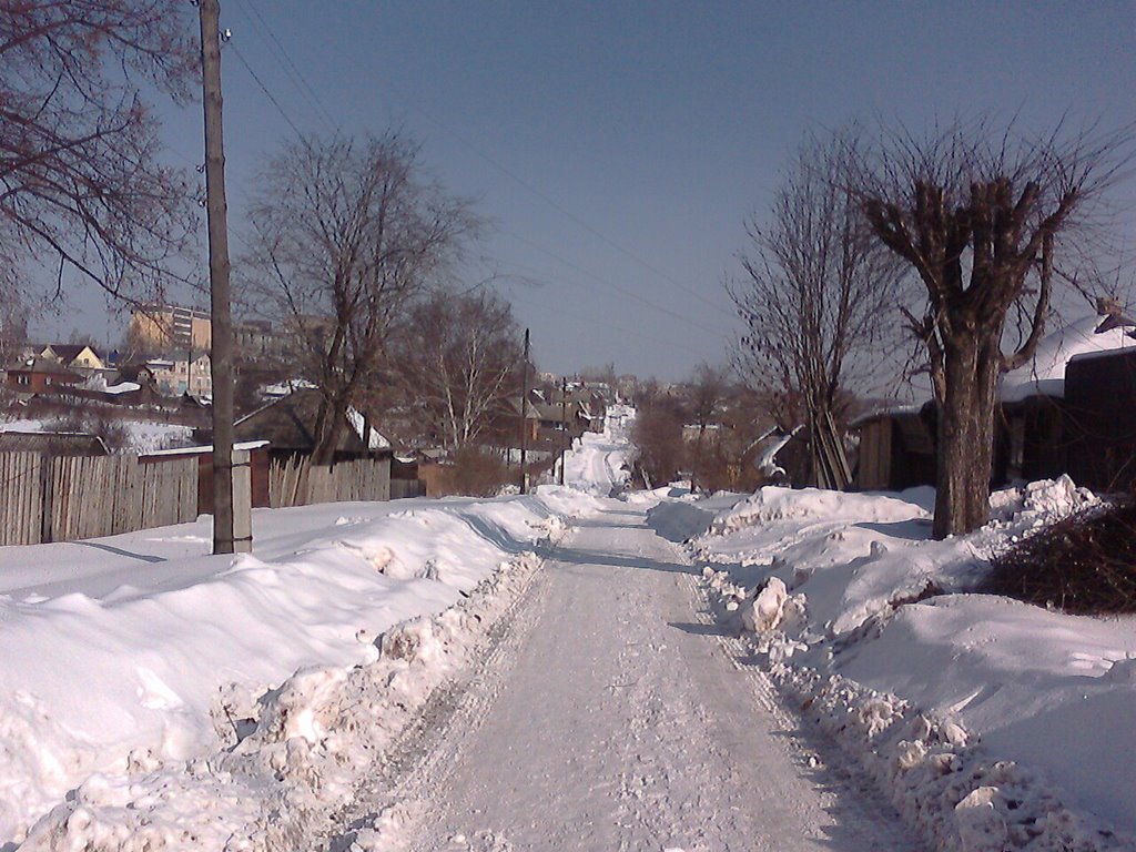 Улица Советская  в марте месяце (северная часть улицы)
