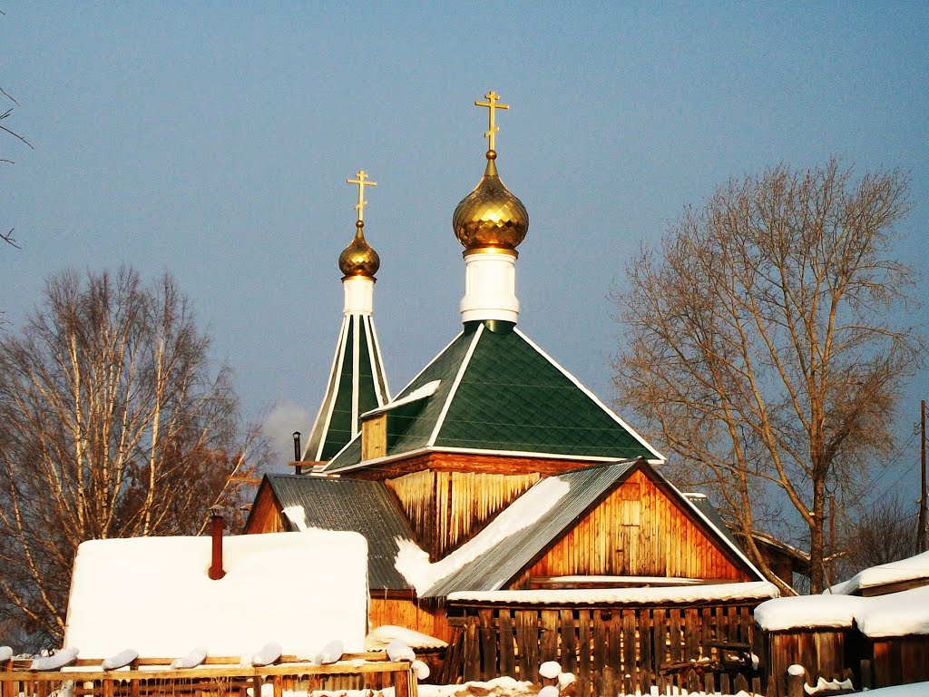 Никольская церковь в селе Кочёво Кочёвского района Коми-Пермяцкого округа. Февраль 2012 года.