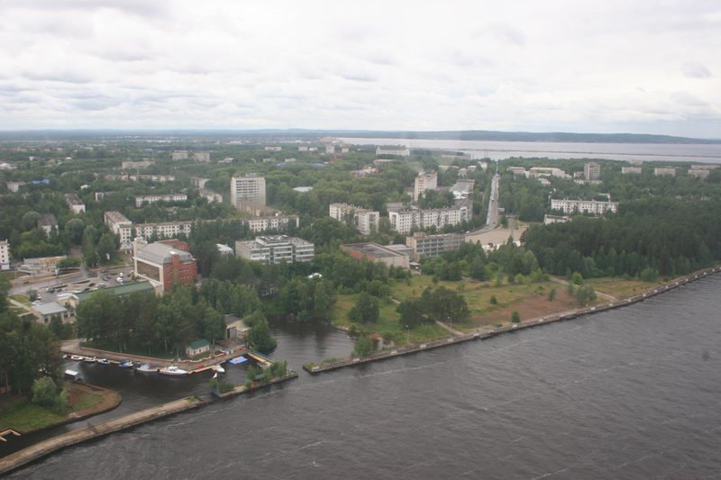 Вид на город с вертолета