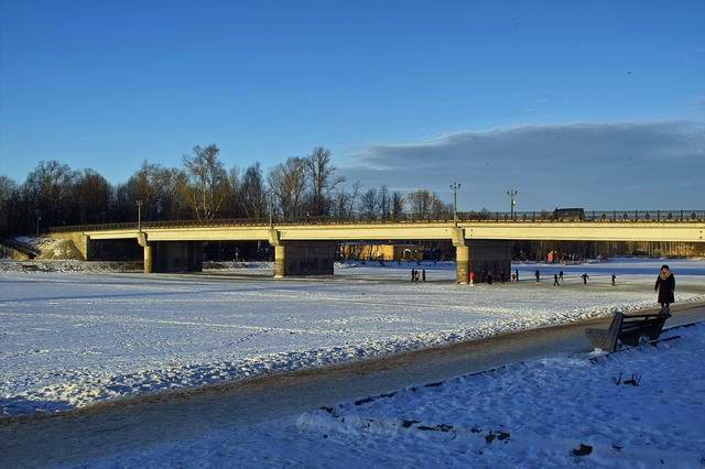 мост через Ловать / the bridge across (the river) Lovat
