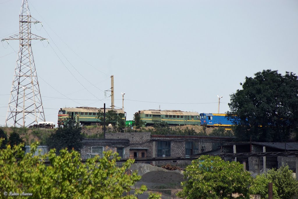 Diesel locomotives 2M62, TGM6, TEM2 on Sadkinskaya mine