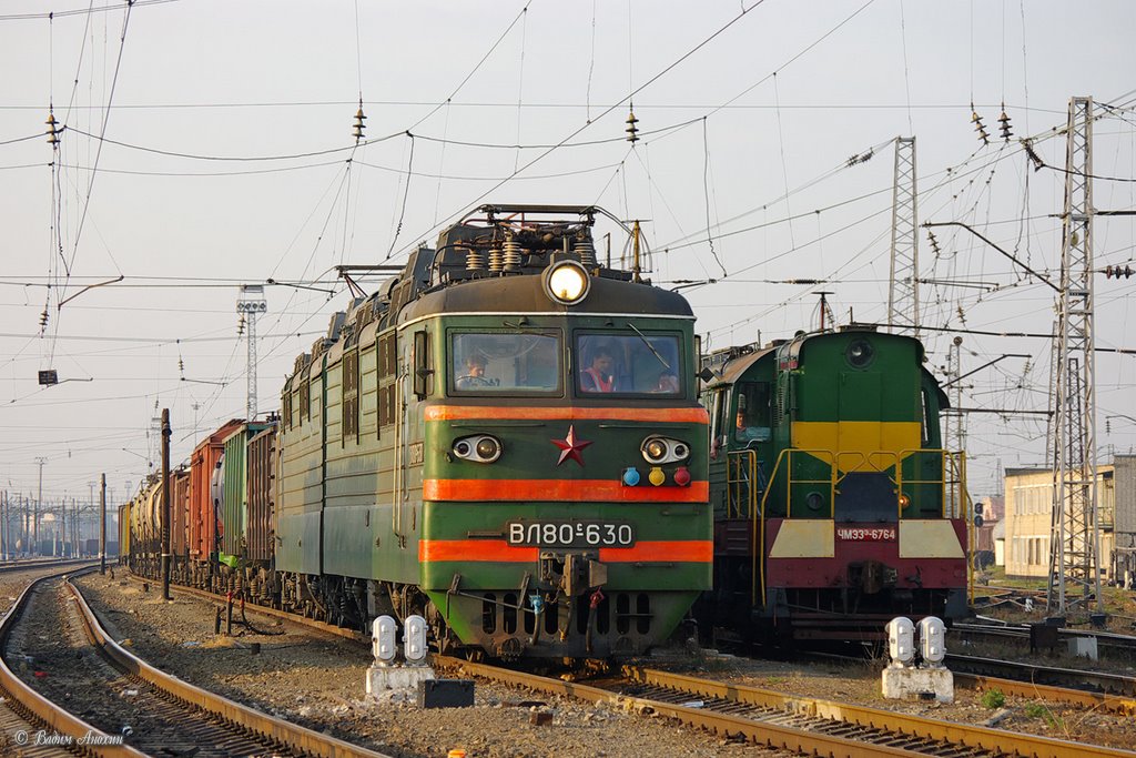 Electric locomotive VL80S-630 with train