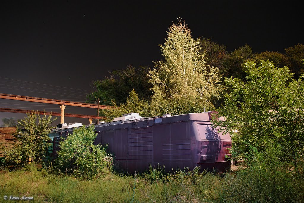 The corpse of electric locomotive VL84-001 on train station Bataysk