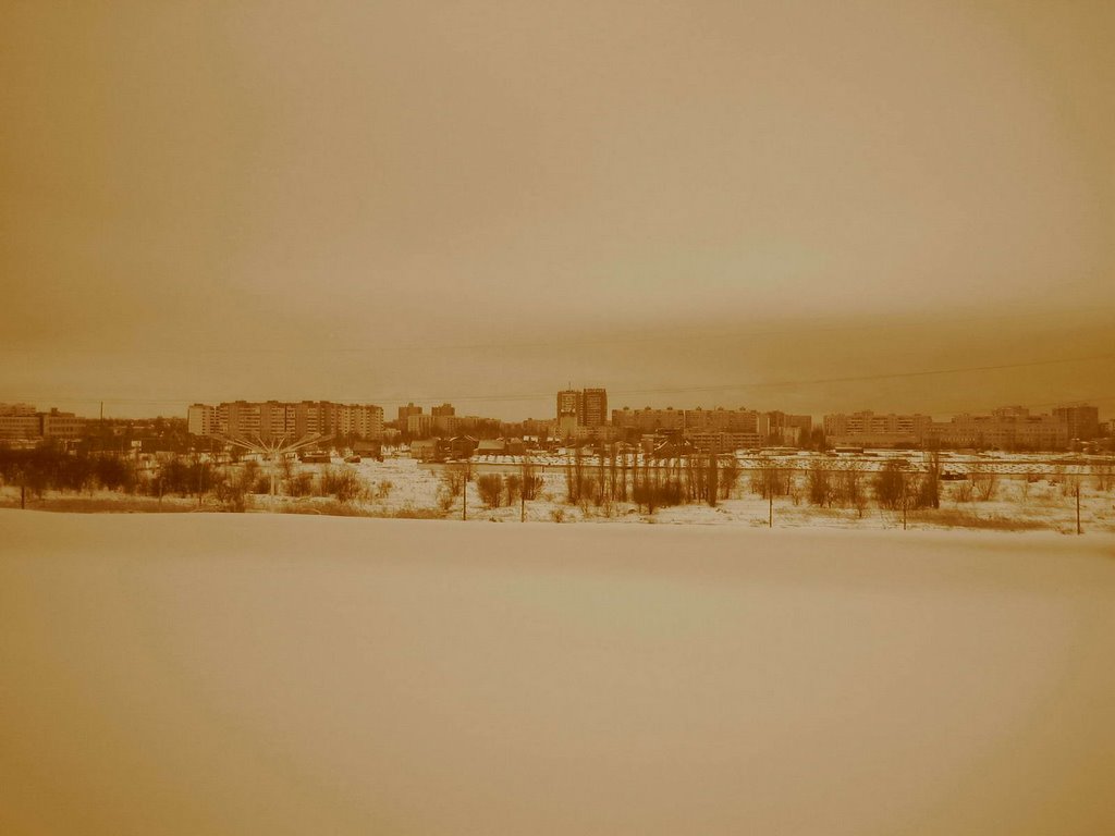 Новый город в снегу