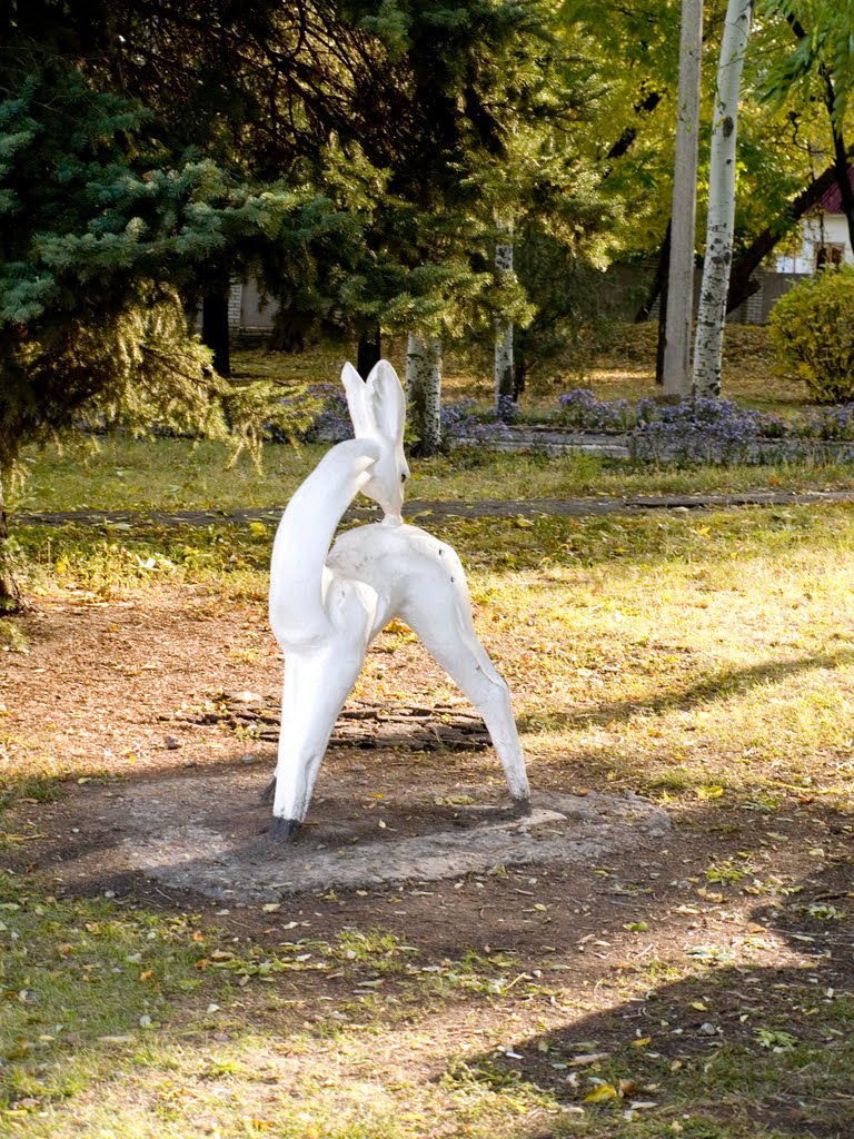 Олененок в парке