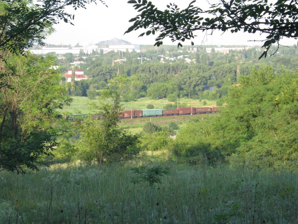 Вид с холма на железную дорогу