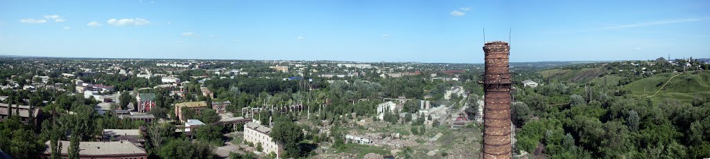 Вид с трубы мартеновского цеха весной
