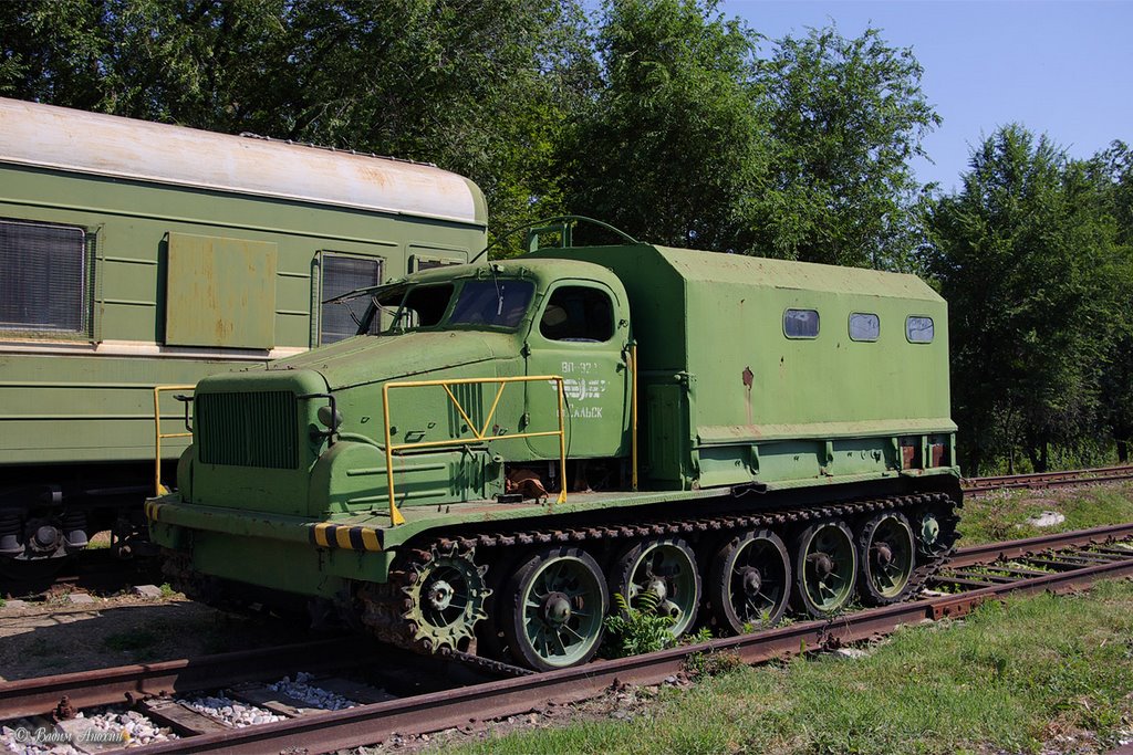Crawler all-terrain vehicle AT-T on the train station Salsk