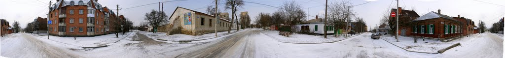 Круговая панорама пересечения Первого Крепостного переулка и переулка Полуротного