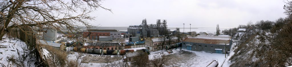 Панорама ТСРЗ с обрыва Обрывного переулка.