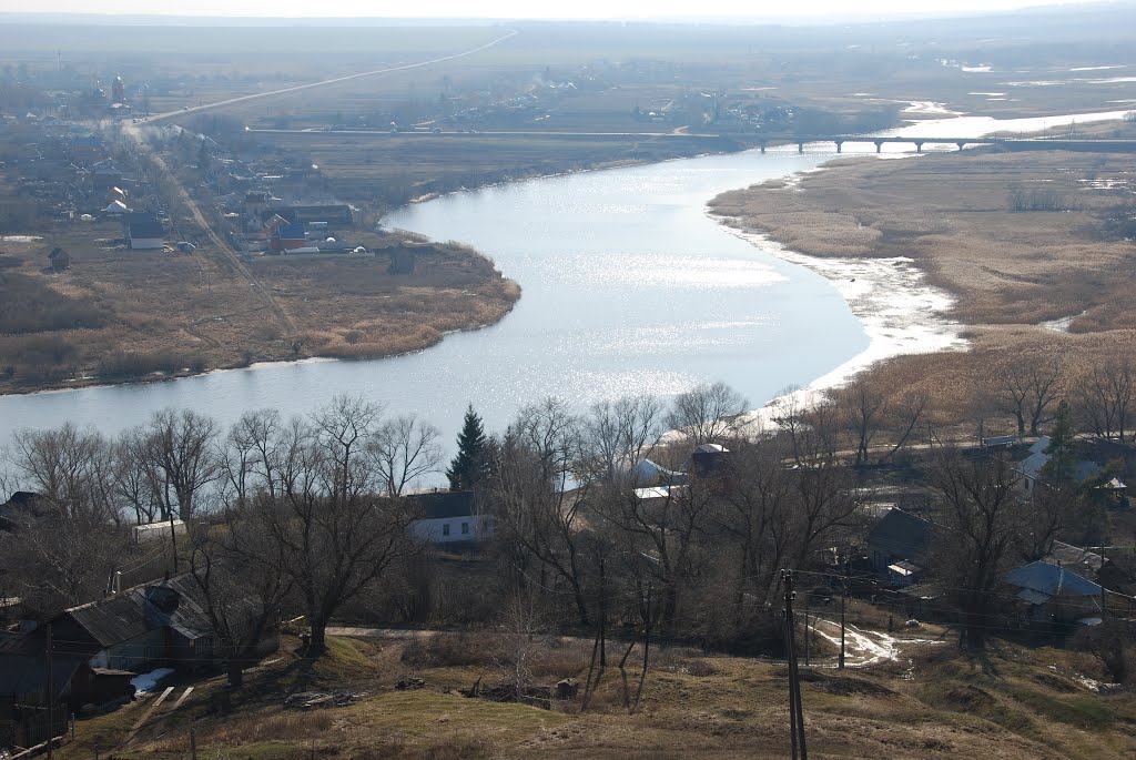 Пронск. Вид за реку с городища.