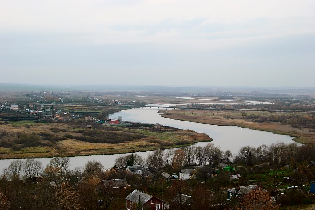 п.Пронск. Вид с возвышенности (октябрь 2010).