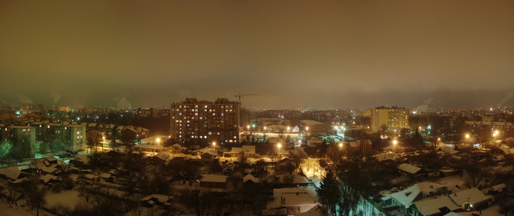 Панорама ночной Рязани.