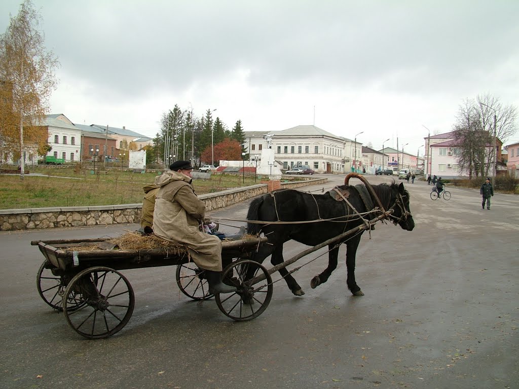 Сапожок. На площяди Ленина, бывшей Соборной площади. Октябрь 2010г.