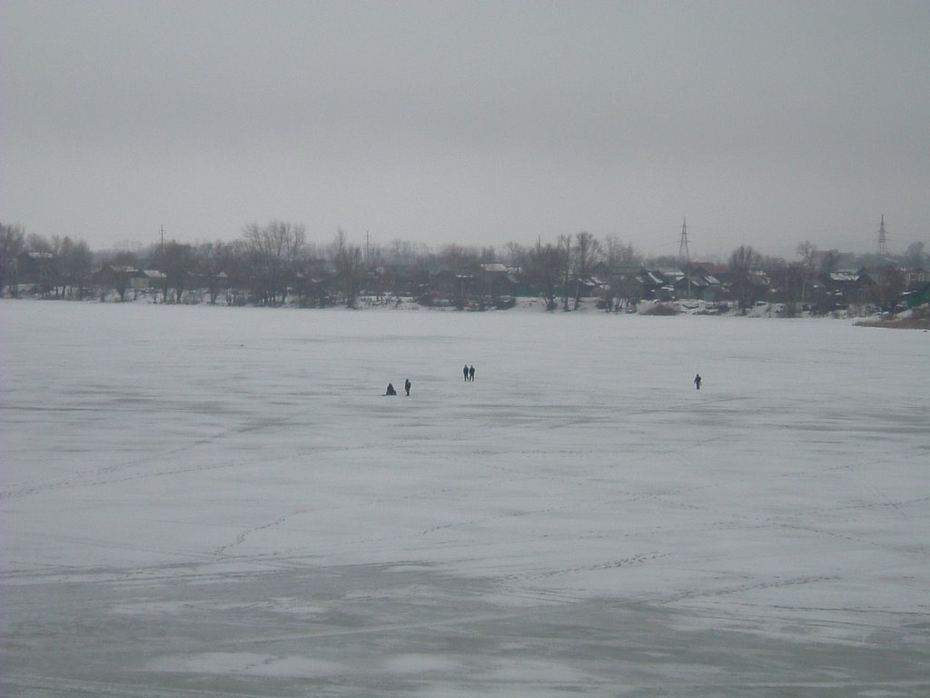 Drill through the frozen river