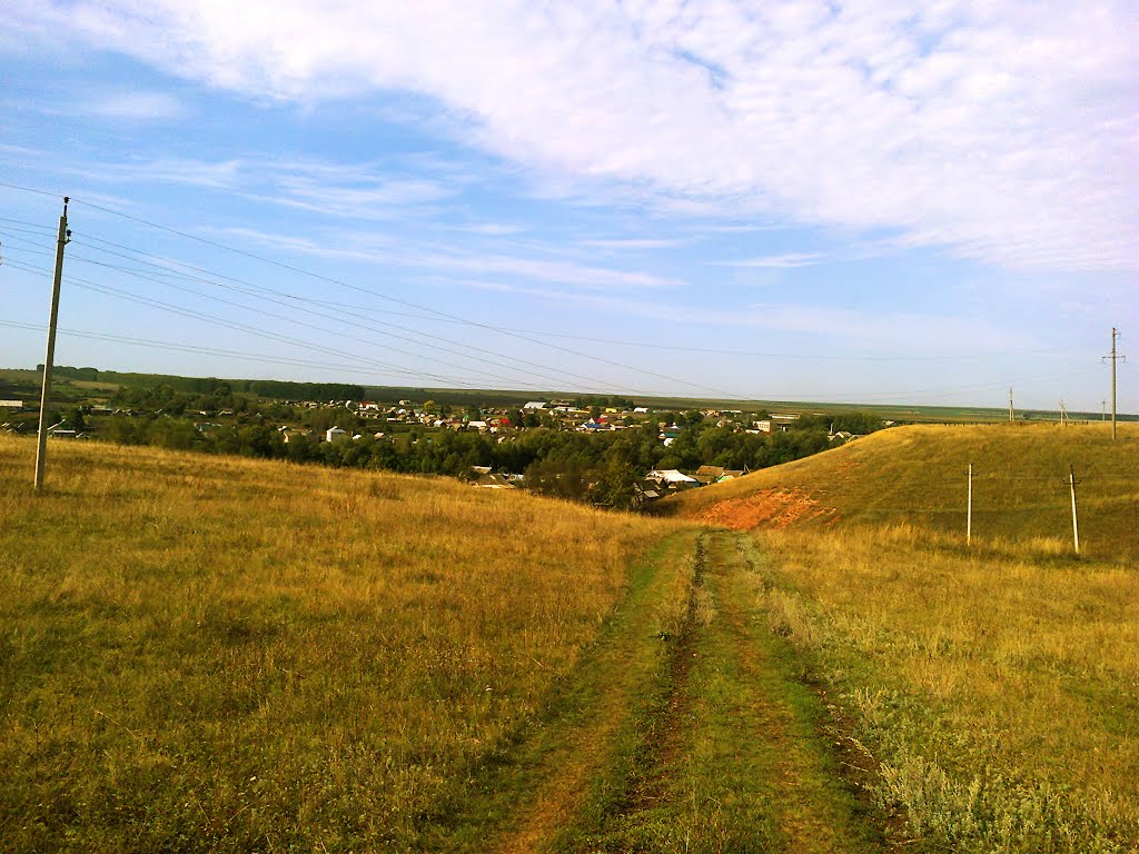 вид на село с холма