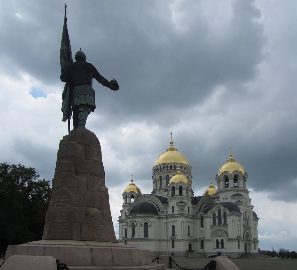 Novocherkassk. Ermak Square. Monument to Ermak. Ascension Military Cathedral  / Новочеркасск. Площадь Ермака. Памятник Ермаку. Вознесенский войсковой кафедральный собор