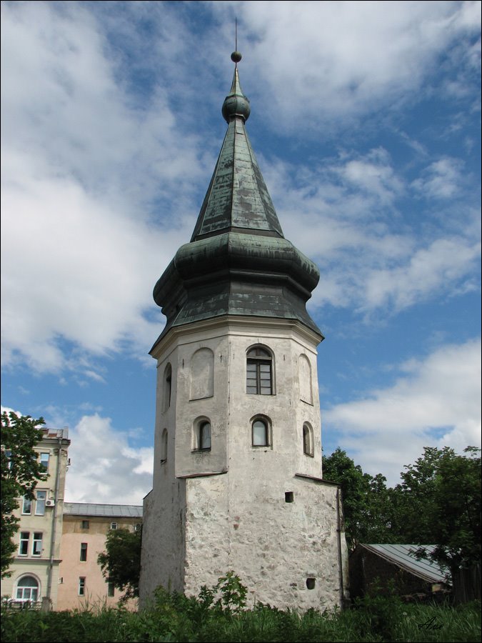 Vyborg. Tower of the town hall.
